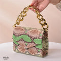 Fashion Snake Print Messenger Hand Bag Ladies Chain Bag Purse