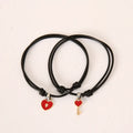 2 PCs Couple Bracelet Alloy Key Heart Lock Charm Bracelet Handmade Jewelry Rope Bracelet Lovers Gifts for Women