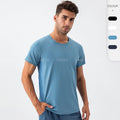Wholesale Fitted Men Round Neck High Elastic Sports T Shirts Workout Plus Size Side Mesh Design Blank T Shirts for Men
