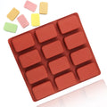 1026 Factory Stock 12 Hole square Shape Silicone Cake Mould Home Diy Hand Make Soap Mold Reused Cake Mold Soap Candle Resin