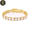 High Quality 7mm Gold Plated Brass Jewelry Emerald Cut Zircon Diamond Luxury Men Women Tennis Bracelet for Party
