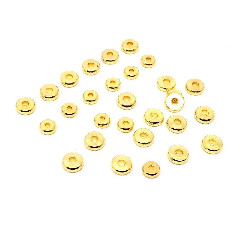 Wholesale Jewelry Making Supplies Spacer Stainless Steel Abacus Beads Gold Flat Wheel Beads