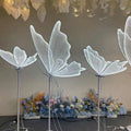 Nicro Factory Price Led Butterfly Wings Ceiling Stage Iron Chandelier Road Guide Prop Luminous Wedding Decoration Supplies