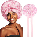 Bonnets for Sleeping Extra Satin Silk Bonnet for Sleeping Women with Tie Band for Curly Hair Jumbo Bonnet Braids