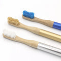 LULA Eco-Friendly Soft Bambu Toothbrush with Replacement Refill Brush Heads Aluminium Handle Bamboo Toothbrush for Home Use