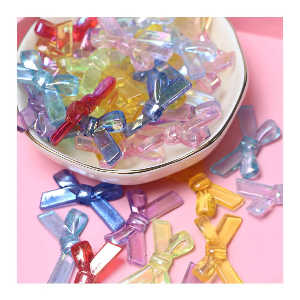 34x20mm Bow Tie Shape Beads AB Color Acrylic Beads for Jewelry Making Handmade DIY Accessories