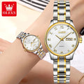 OLEVS 5568 Couple Watch Fashion Quartz Waterproof Ladies Watches Men Wrist Leather Business Date Lover Clock Relogio Feminino