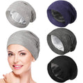 American Style Wide-brimmed Hooded Cap Bamboo Fabric Lined with Satin Chemotherapy Cap for Men Women