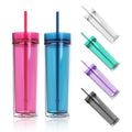 16oz Acrylic Tumblers Double Wall Plastic clear Color Tumbler 500ml Drinking Water Bottles BPA FREE