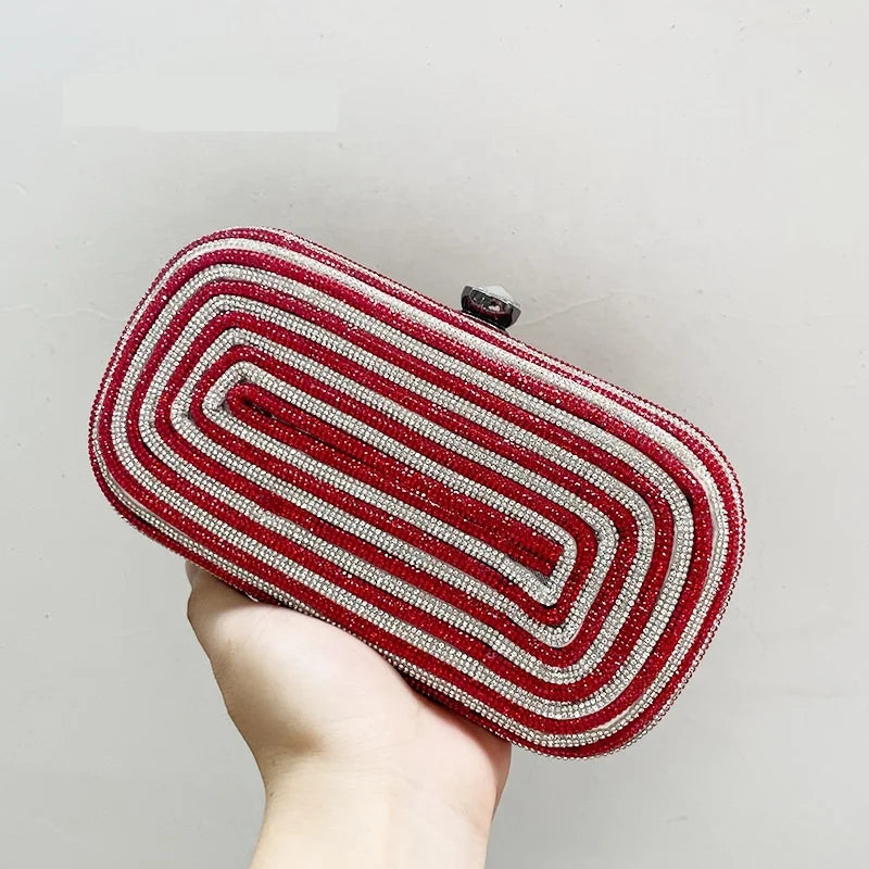 2025 Hot Luxury Evening Bag Clutch Purses for Women Chain Shoulder Square Purse Ladies Sparkling Handbag Small Party Wedding Bag