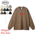 Custom 305g Long Sleeve T-Shirt Unisex 100Cotton Long Luxury Tshirt Custom Plus Size Blank Plain Long Sleeve Washed T-Shirts