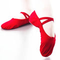 Cheap Girls Split Sole Canvas Ballet Shoes Red Color Flat Baby for Kids