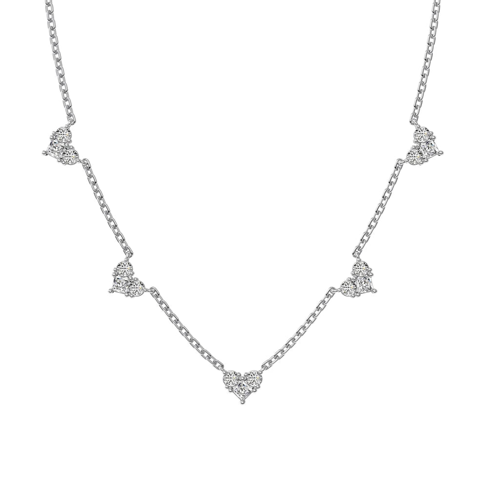 Dylam Delicate Design Wholesale S925 Silver Jewelry 18K Gold Plated Heart Pendant Necklace Cz Cubic Zirconia Necklaces for Women