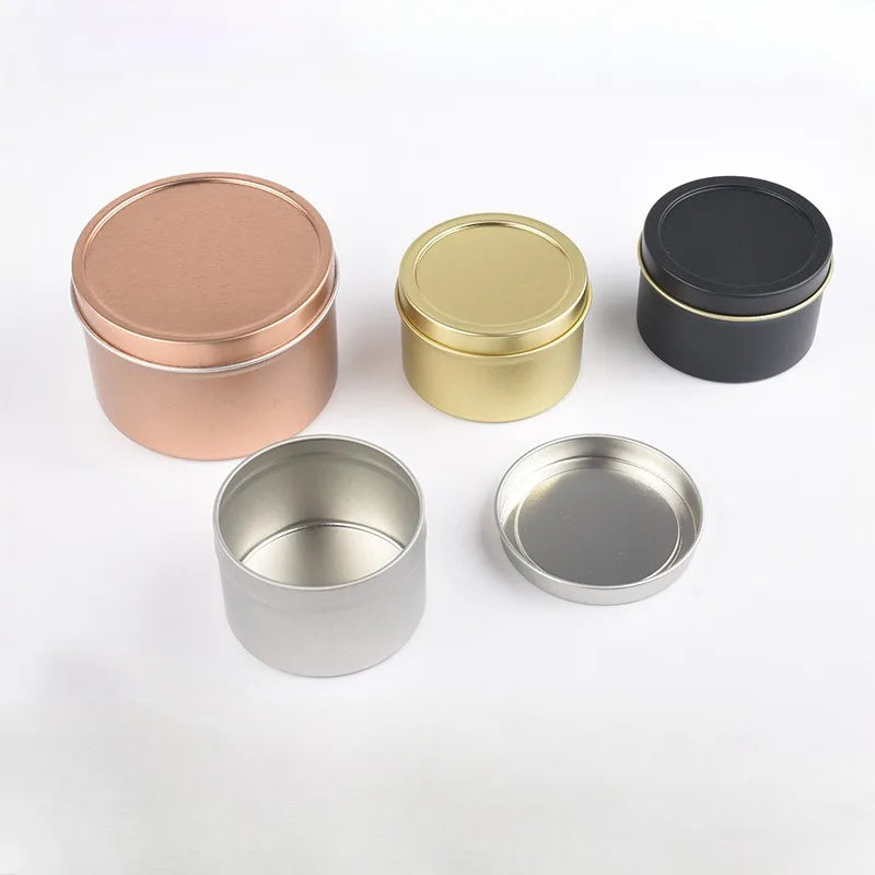 Factory RTS Wholesale Round Empty 6*4 cm 3 oz Metal Tin Can for Candles Candy Packaging Box