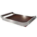 Tailai Polished Stainless Steel & Walnut Wood Luxury Eco-Friendly Tray for Hotel Restaurant Art Craft Organizer Snacks Tea