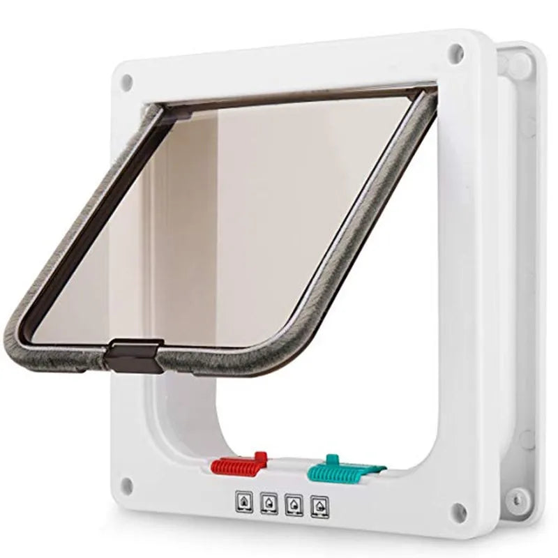 Safety Security Lock Flap Door Dog Cats Kitten ABS Plastic Small Pet Gate Door Kit Cat Dogs Flap Doors