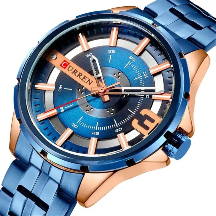 Gold Watches for Men Luxury New Curren 8333 Watch Business Men's Clock Fashion Quartz Stainless Steel  Waterproof G