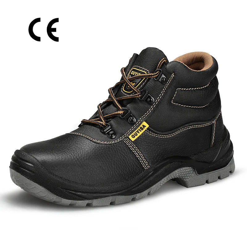 GUYISA Brand Popular European Standard CE Light and Breathable Industrial Construction Steel Toe Safety Shoes for Men