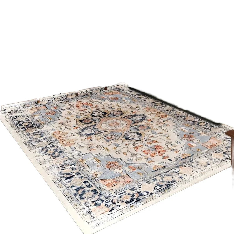 Modern Persian Floral Rug for Entryway Laundry Bedroom Indoor Rug Machine Made Anti-Slip Crystal Velvet Rug for Indoor Use