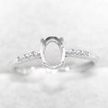 Sterling Silver 5*7/6*8/7*9/8*10mm Semi Mount Ring Empty Frame Blank Claws Setting S925 Base Without Center Stone for Inlay DIY