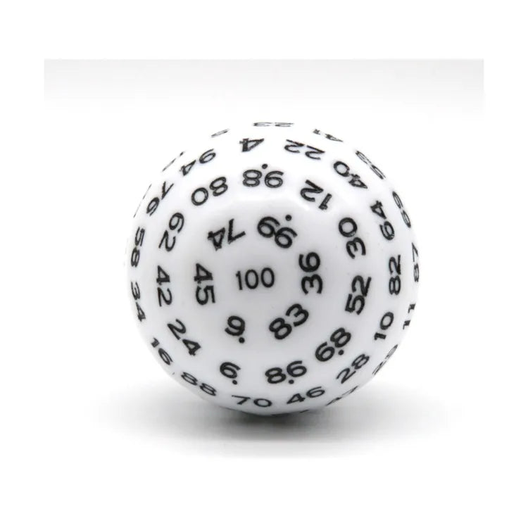 HS 100-Sided Plastic Dice D100 Spherical Ball in Red Blue Green Purple Yellow Black & White Plum Colors for Game Use