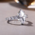 Oversized Marquise Zircon Brass Romantic Fashion Rings