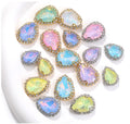 WYSE Wholesales 13*18mm Colorful Flat Back Drop Stone With Cup Chain Rhinestone Opal Mocha DE Glass