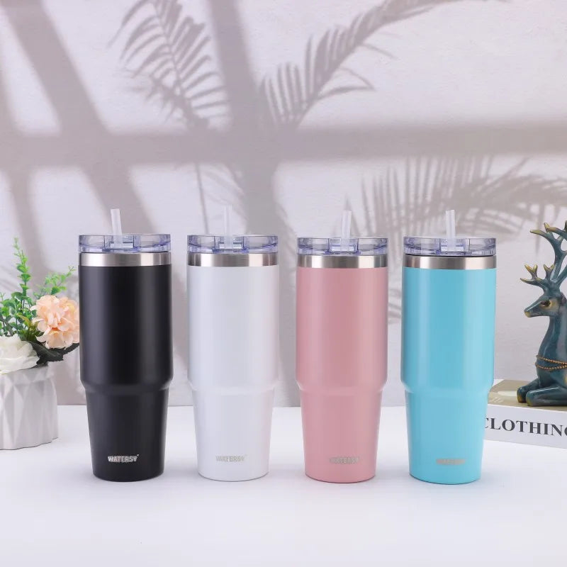 Watersy 30oz Stainless Steel Double Wall Coffee Tumbler New Trend Travel Cup Water Sealing Lid Double Wall Design Spray Painted