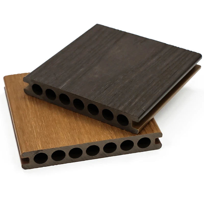 Modern Outdoor New WPC Anti-Slip Composite Paving Panel Waterproof Wood Floor Terrace Pavement Brushed Technics