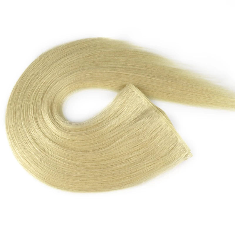 Russian Hair Cuticle Aligned Double Drawn Remy Flat Wefts Human Hair Extensions