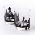 11 Ounces Hand Painted Crystal Whiskey Glass Set Forest Animals Design Bar Glasses for Business Gifts