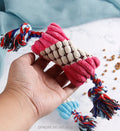 Medium Small Pet Sounding Plush Dog Teeth Molar Toy Cat-Friendly Corn Kernels Cotton Knot Rope Squeaky Feature Made Paper
