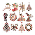 Wholesale Metal Crafts Luxury Crystal Christmas Brooches Funny Manufacturer Enamel Pins Logo Emblem Enamelling Cute Badge
