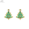 New Arrivals Lovely Earring Jewelry 14K Yellow Gold Natural Garnet Gemstone Stud Earring Christmas Gift