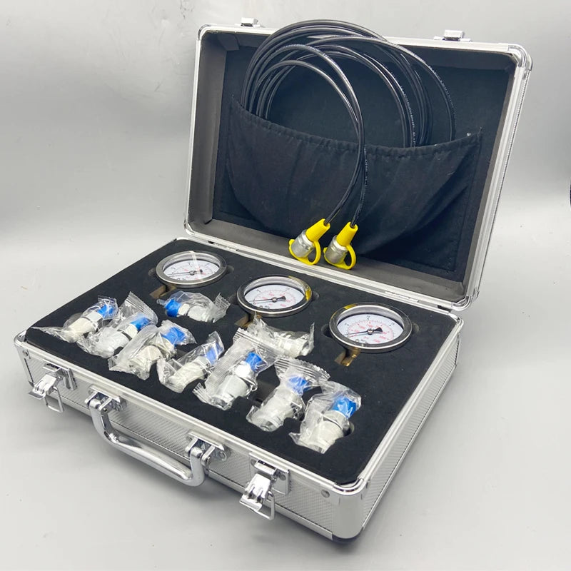 Excavator High Precision Hydraulic Oil Pressure Gauge Hydraulic Repair Box Set Excavator pilot Pump Detection Instrument