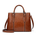 Fashion Style Vegan Oil PU Tote Ladies Shoulder Luxury Hand Bag Leather Bags Women Handbags