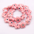 Hot Selling Beautiful Flower Shape Ceramic Beads for Jewelry Making DIY Necklace Bracelet 14mm Mixcolor Evil Eye Ceramic Beads