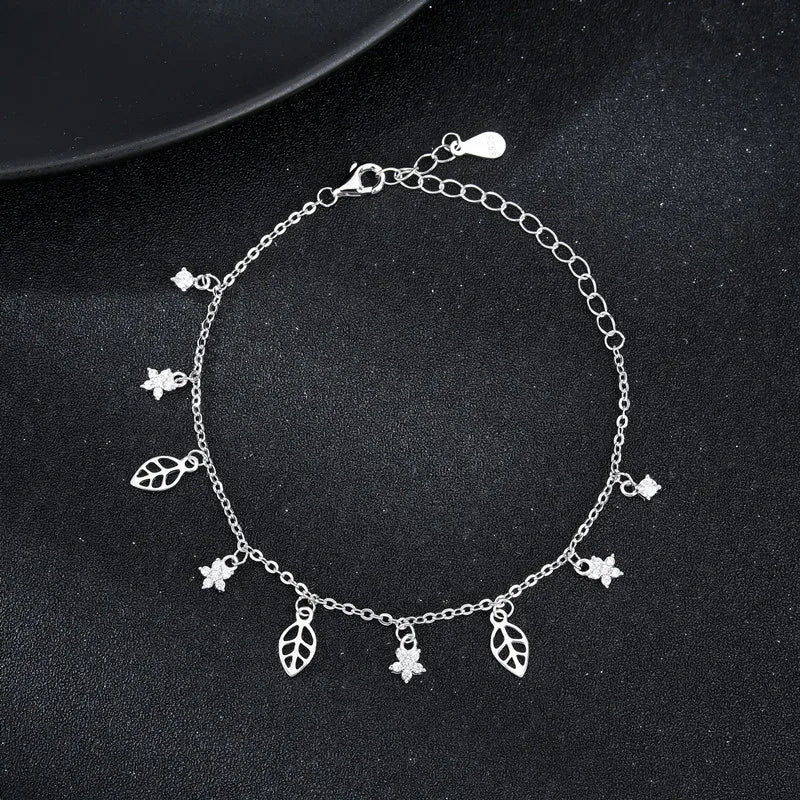 Wholesale 925 Sterling Silver Strand Bracelet Custom Fine Jewelry Zircon Flower Design Gift for Women