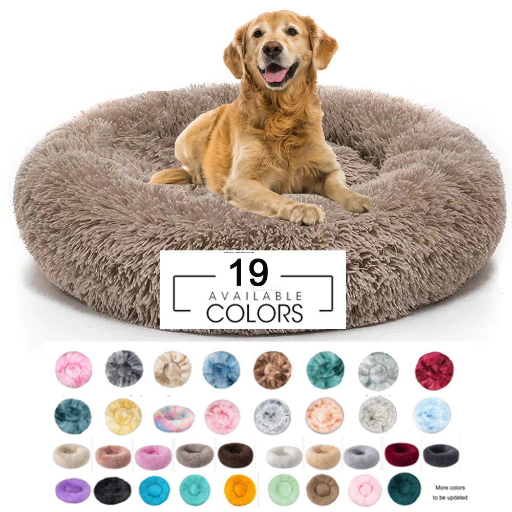Luxury 80cm Washable Colorful Soft Warm Plush Dog Bed Sofa Pet Product Bed for Dog Cat