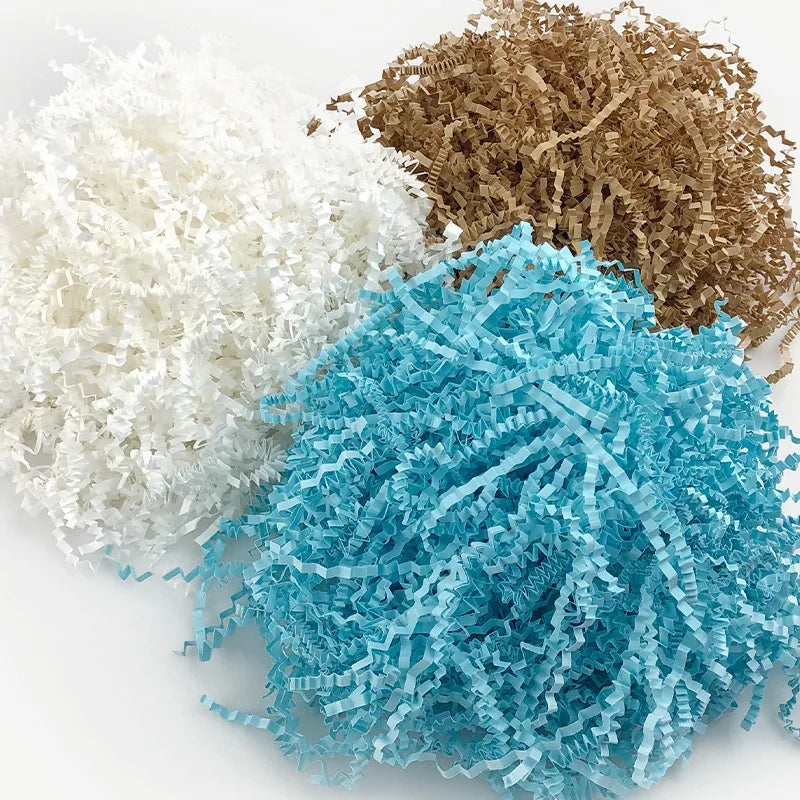 White Recycled Packaging Kraft Wrapping Filler Cut Crinkle Shredded Paper