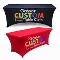 Gasser Custom 6ft Red Spandex Polyester Folding Tension Table Cover Plain Non-Woven for Promotional Party Supplies ROMANCE Theme