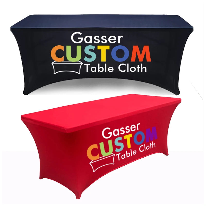 Gasser Custom 6ft Red Spandex Polyester Folding Tension Table Cover Plain Non-Woven for Promotional Party Supplies ROMANCE Theme