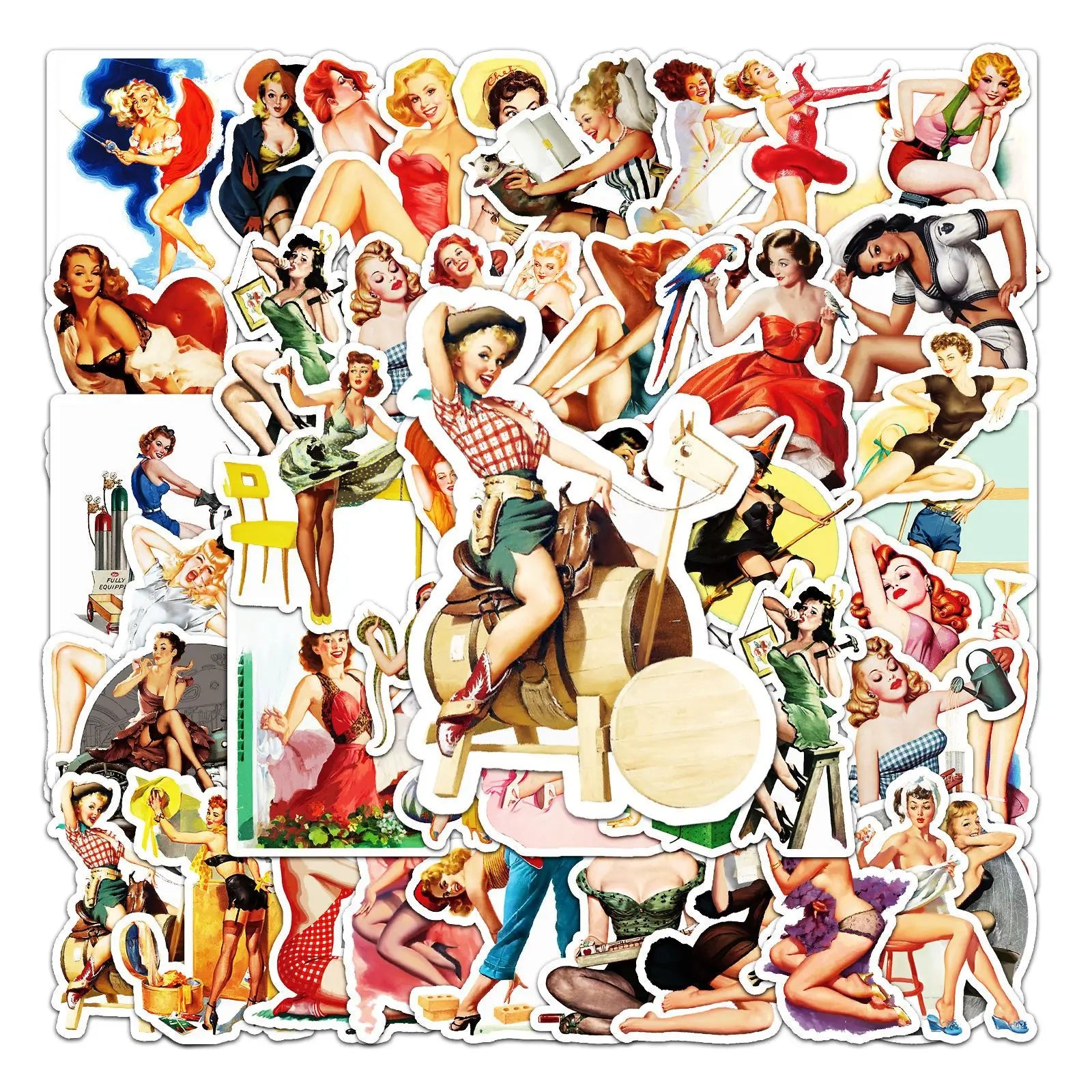 50PCS Vintage Movie Super Star Fashional Sexy Lady Beauty Pinup Girl Sticker