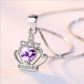925 Sterling Silver Pendant Crown Shape All-match Silver Box Chain Necklace for Birthday Valentine's Gift