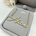 Lateefah OEM Iced Out Custom Brush Script Cursive Letter Name Pendant for Women