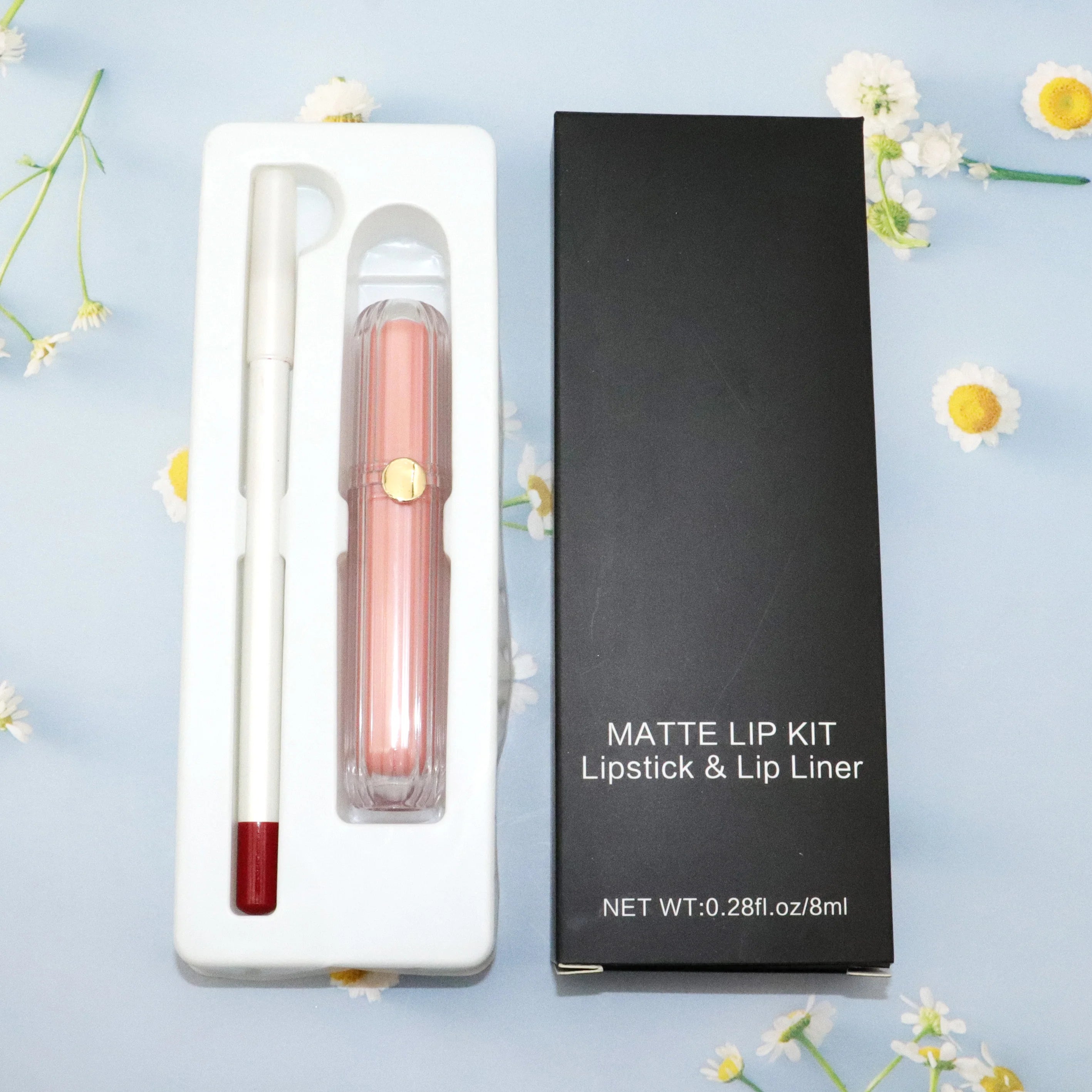 Waterproof Lipstick Liquid LipGloss Matte Creamy Lip Liner Set Nude Brown Vegan Private Label Makeup Gift Lip Care Kit