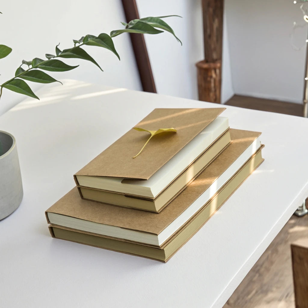 Custom Eco Friendly Recycled Kraft A5 Blank Notebook Exposed Binding Sketchbook Art Project Small Batch Wholesale