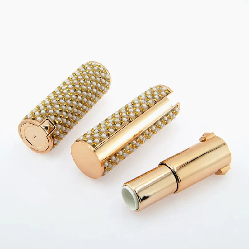 Factory Wholesale Sheepskin Pearl Color Brick Sticker Lipstick Tubes Packaging 12.1mm Cosmetic Packaging
