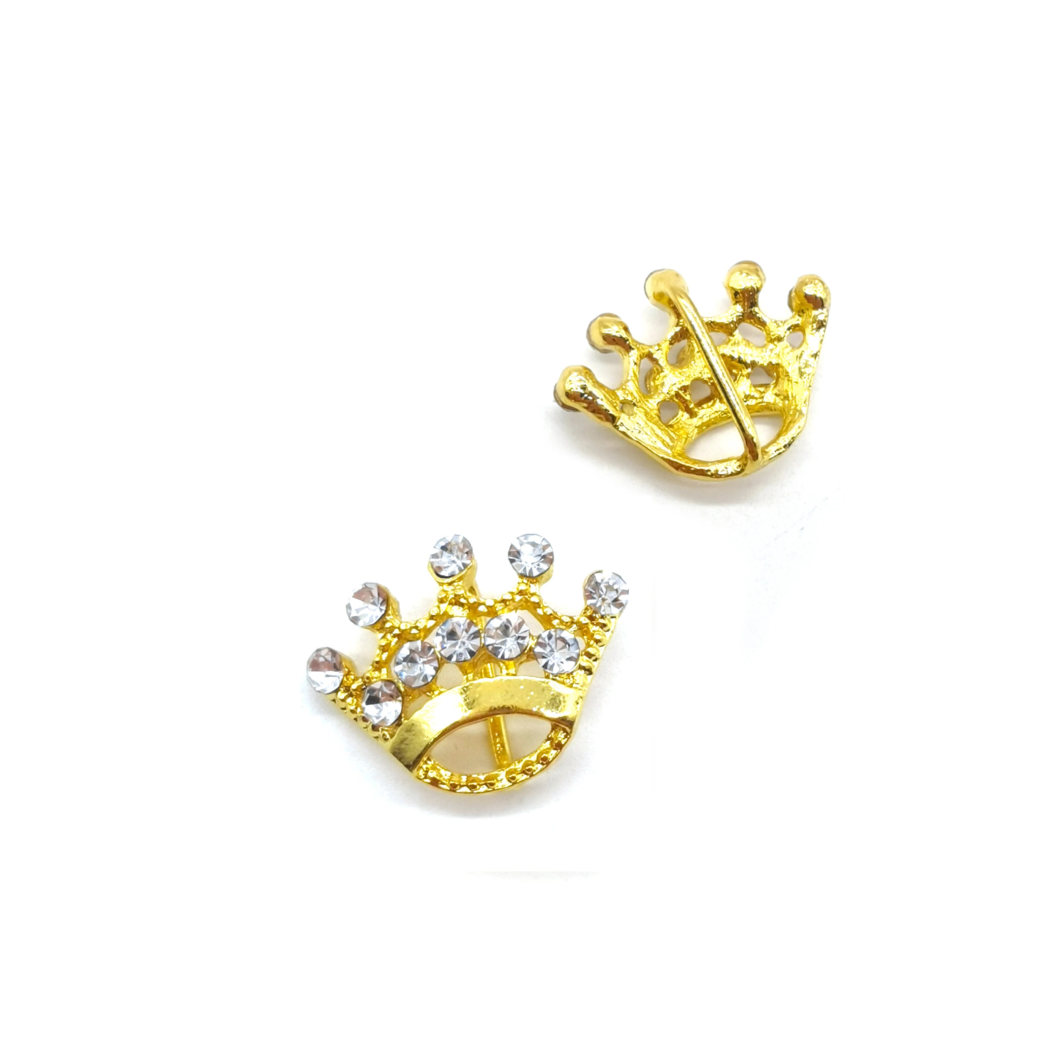 Wholesale Silver Gold Plated Small Crown Tiara Rhinestone Buckle for Wedding Invitations