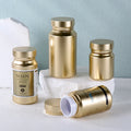 Custom Plastic Bottle Pill Capsule Supplement Vitamin Tablet Gummy Container Gold Screen Printing PET Pill Packaging Pill Box